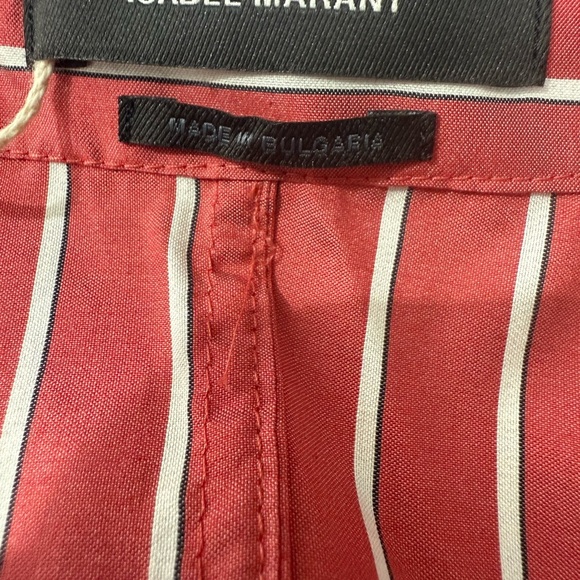 Isabel Marant Étoile Striped Silk Coral Button-Up Shirt, Size 38 / US 6 – Design - Picture 3 of 10